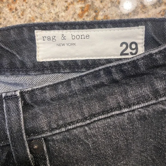 rag & bone Women’s Dark Gray Relaxed High Rise Ankle Slim Jeans - Picture 3 of 4